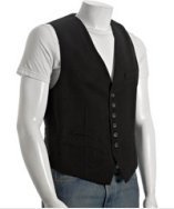 Rock & Republic black wool blend button front vest