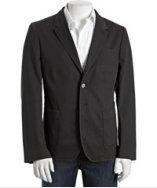Paul Smith black cotton blend 2-button blazer