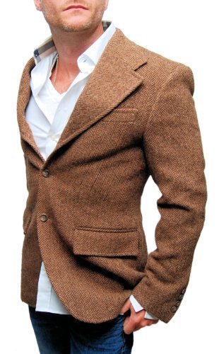 Polo Ralph Lauren RRL Mens Wool Blazer Sport Coat Italy Brown Harringbone