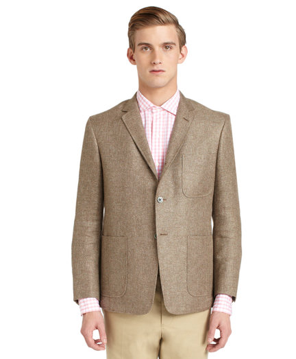 Brooks Brothers Brown Textured Patch Pocket Jacket