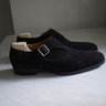 Saint Crispin's/The Armoury, black suede monk shoes, size 42EU