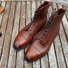 Edward Green Galway Boots in Rosewood Country Calf 8.5 UK F 202 last Ridgeway soles