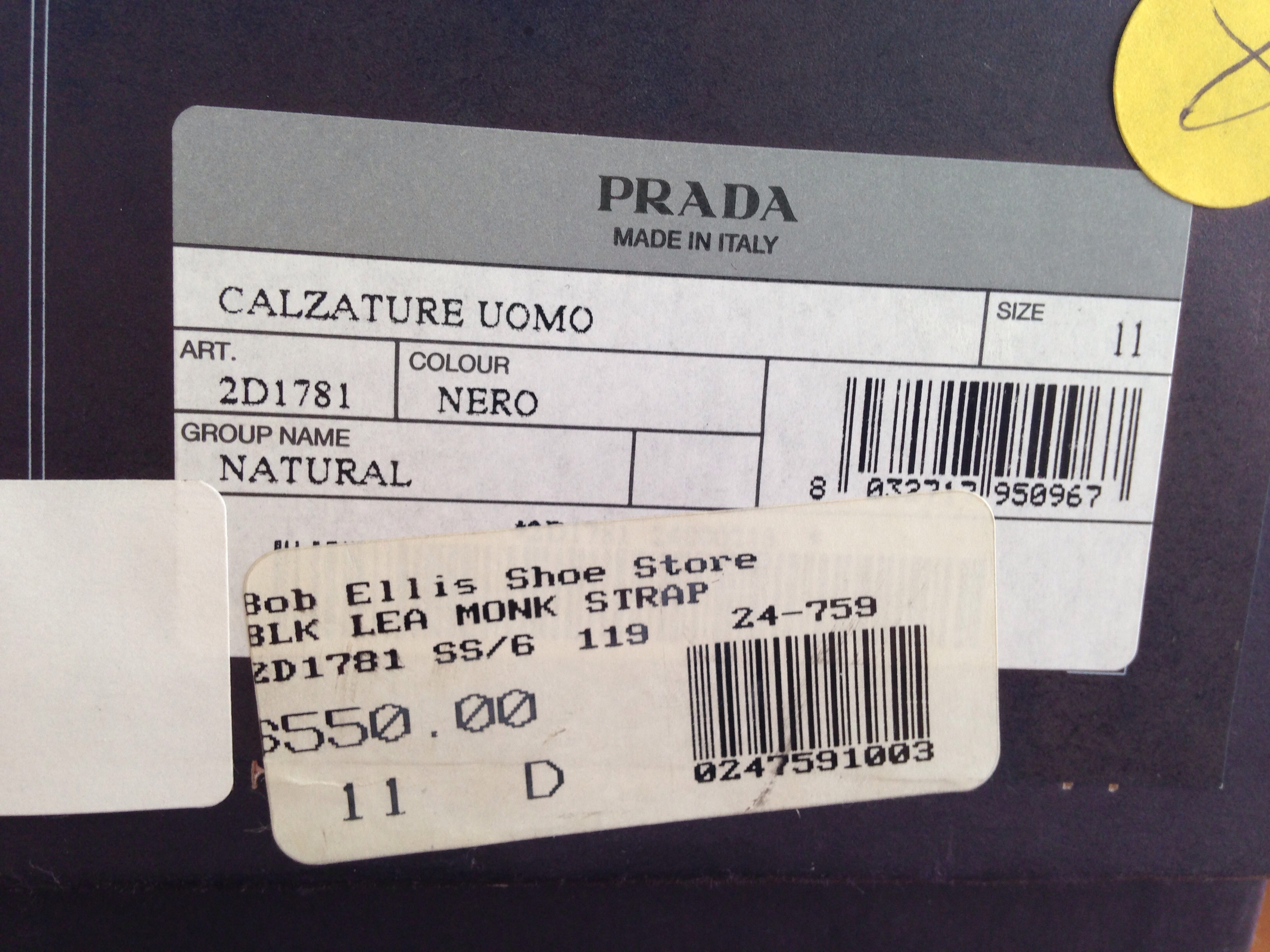 prada mens shoes size chart