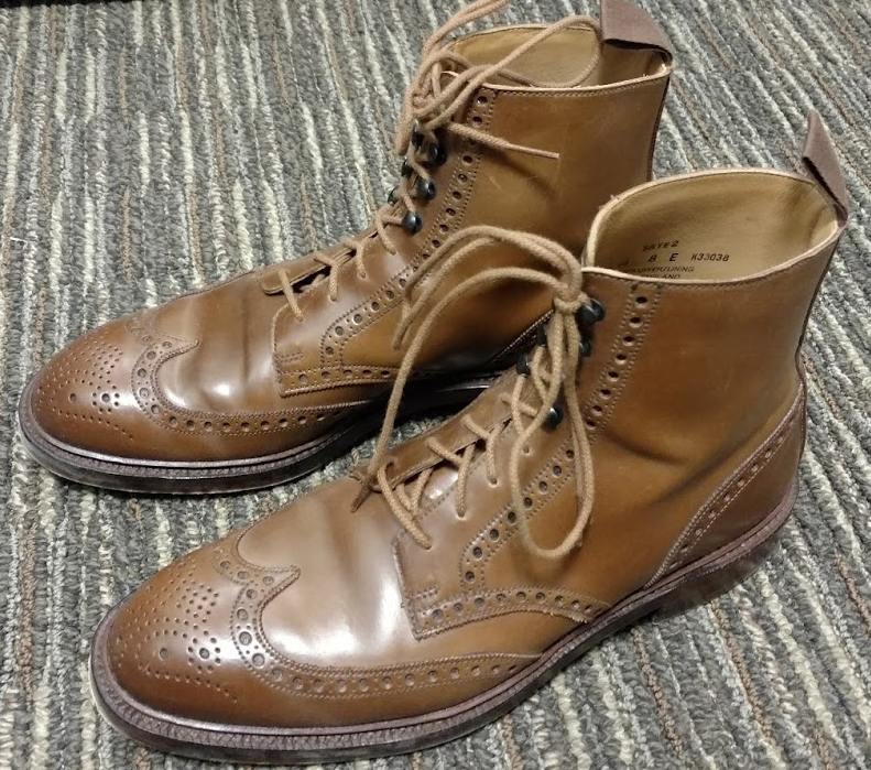 Crockett & Jones Whiskey Shell Cordovan Skye 2 boots (worn 1x), 8E UK size  | Styleforum