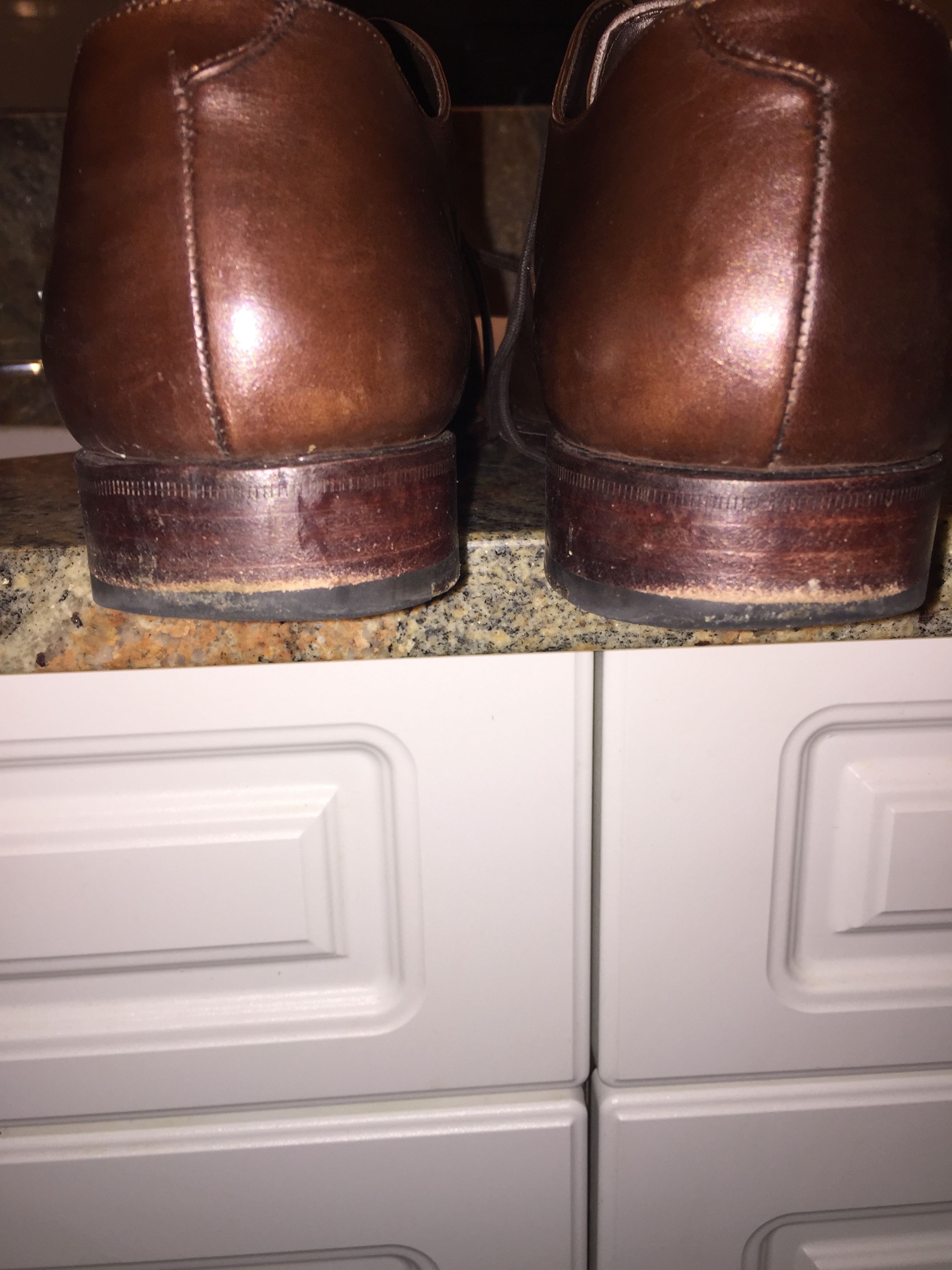 How do I fix the discoloration in the heel of my shoes? | Styleforum