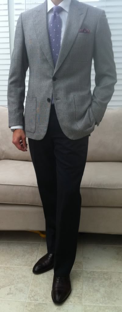Which color pants with a dark gray sport coat? | Styleforum