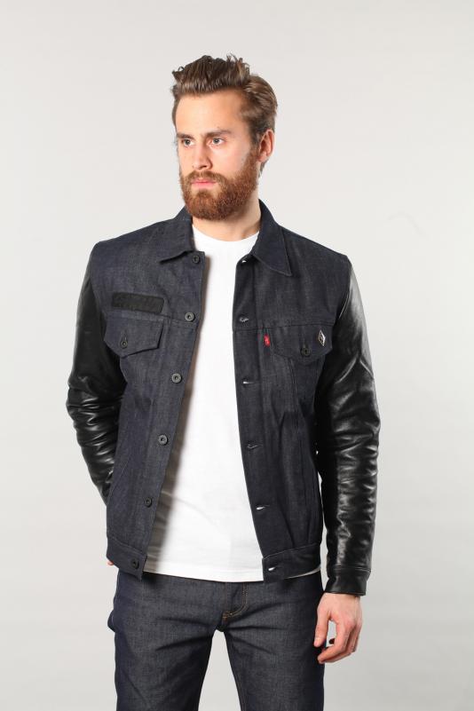 levis denim jacket leather sleeves