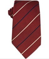 Zegna red and navy thin stripe silk jacquard tie