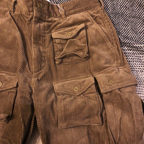Engineered Garments FA pant in khaki 8W corduroy in size L_2.jpg