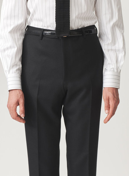 Husbands Paris - Pleat Tapered Black twill High-Waisted trousers ...