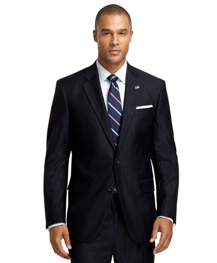 Brooks Brothers Madison Fit Saxxon  Wool Stripe and Shadow Stripe 1818 Suit