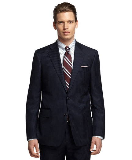 Brooks Brothers Regent Fit Saxxon Wool Alternating Stripe 1818 Suit