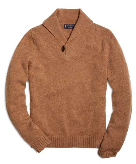 Brooks Brothers Saxxon Wool Shawl Collar Sweater