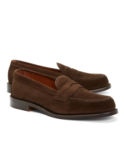 Brooks Brothers Handsewn Suede Penny Loafers