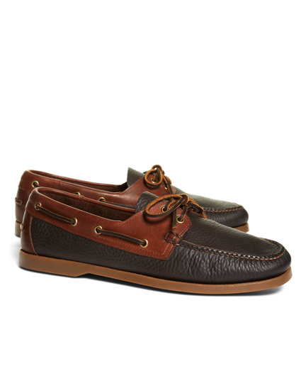 Brooks Brothers Contrasting Leather Boat Shoes