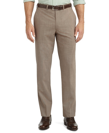 Brooks Brothers Fitzgerald Fit Plain-Front Houndstooth BrooksCool® Dress Trousers