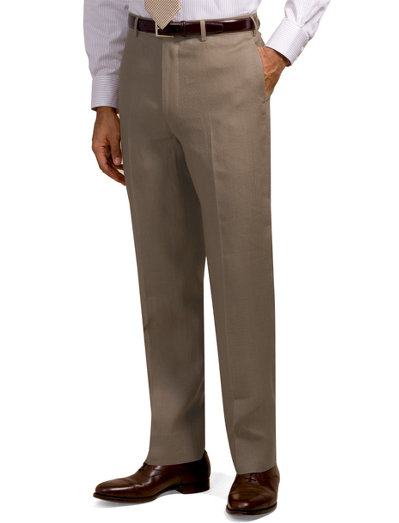 Brooks Brothers Irish Linen Plain-Front Trousers