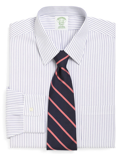 Brooks Brothers All-Cotton Non-Iron Extra-Slim Fit Pencil Stripe Dress Shirt