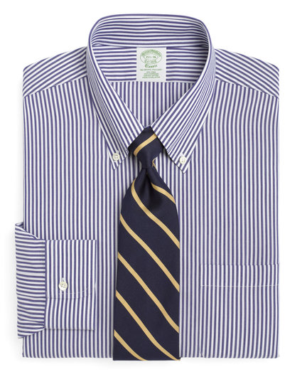 Brooks Brothers Supima® Cotton Non-Iron Extra-Slim Fit Bengal Stripe Dress Shirt