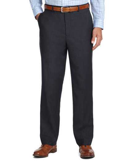 Brooks Brothers Madison Fit Plain-Front Mini Check Trousers