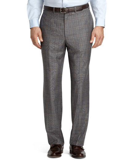 Brooks Brothers Madison Fit Plain-Front Hairline Plaid Dress Trousers