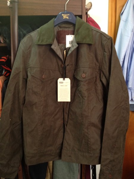 ANOTHER DROP*** NWT Levi's x Filson Workwear Wax Hunter Trucker Jacket size  SMALL in Dark Olive | Styleforum