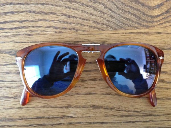 Persol 714-SM Havana/Blue folding sunglasses - size 54. Steve McQueen  Special Edition! | Styleforum