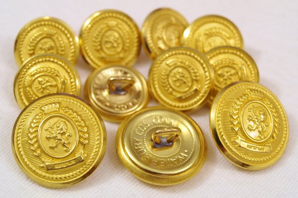 NEW Premium WATERBURY Metal GOLD BLAZER BUTTON SETS ~LION & SWORD CREST ...