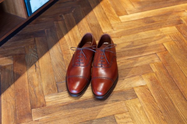 Crockett & Jones Handgrade Belgrave Antique Chestnut Calf Size 9UK