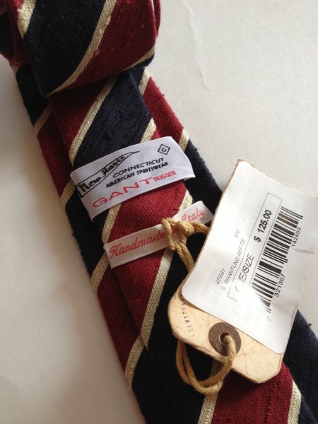 NWT Gant Rugger Shantung Rep Tie 2.75" Wide Made in Italy MSRP $125.00 |  Styleforum