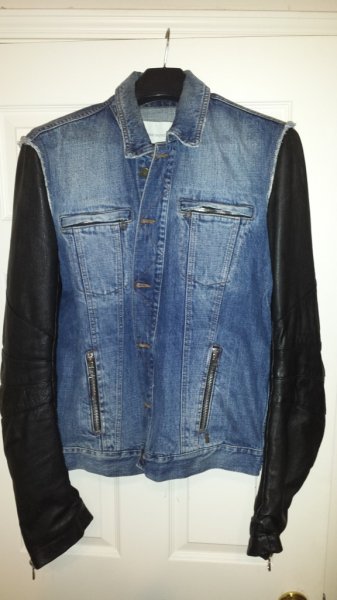 Pierre Balmain Denim Leather Jacket Size 54 Fits XL or XXL | Styleforum