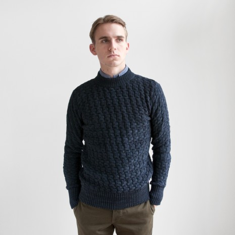 SNS Herning Stark Crewneck Sweater - Triple Blue Mix, Small | Styleforum