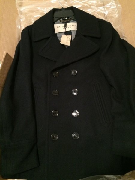 NWT BURBERRY BRIT ECKFORD DOUBLE BREASTED WOOL BLEND PEACOAT | Styleforum