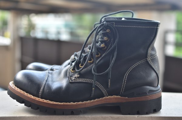 VISVIM - VIRGIL CAP TOE OKIE FOLK - BLACK Cantor LEATHER Boots