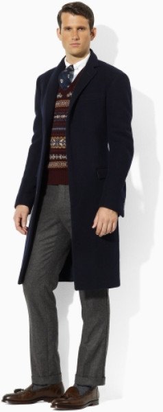 POLO RALPH LAUREN "Howard" Overcoat, Made in Italy by CORNELIANI, Navy,  US/UK 40 | Styleforum