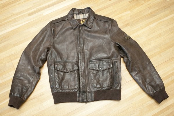 BELSTAFF RAF/BUTTON BLOUSON Leather Jacket, A2 Bomber, Black/Brown, M -  Rare! | Styleforum