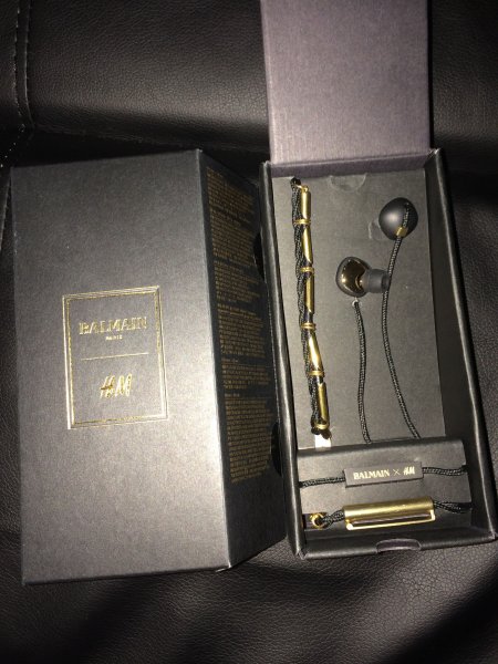 Balmain x H&M Gold In-ear Headphones | Styleforum