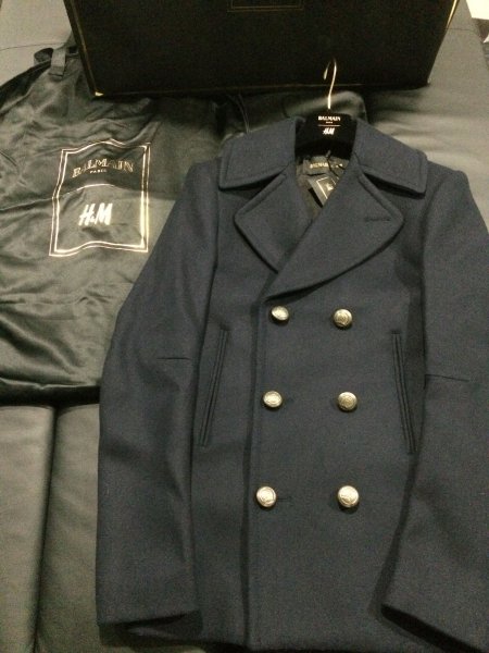 Balmain x H&M Wool-blend Pea Coat Size 36r | Styleforum