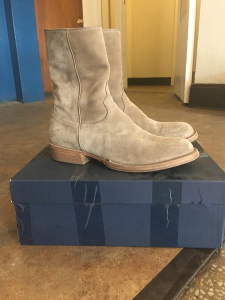 Nonnative Rancher Side Zip Boots Taupe Suede (43) | Styleforum