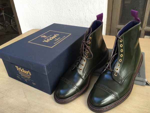 Tricker's Cipresso Shell Punched Cap Toe Boot | Styleforum