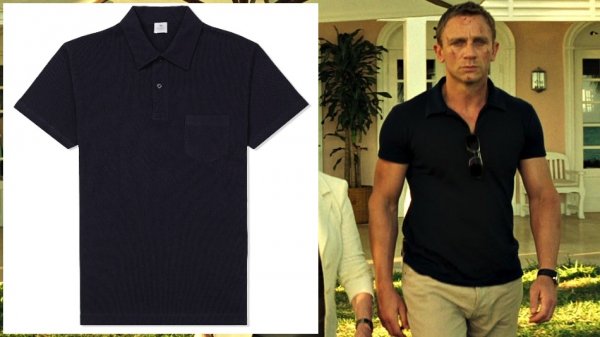 Sunspel Riviera Polo Shirt size L Navy (New with tags) Bond 007 | Styleforum