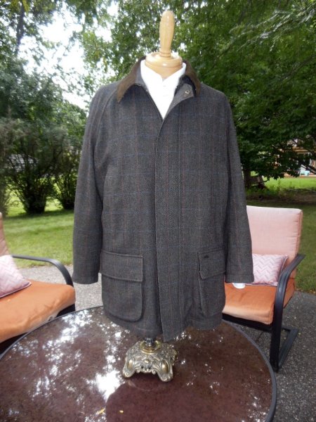 barbour tweed field coat