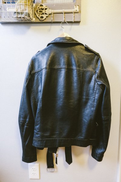 Allsaints kahawa leather hot sale biker jacket