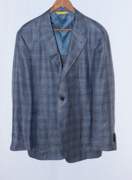 canali 1934 kei blue tartan 2 button blazer (1).JPG