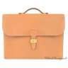 HERMES Sac a Depeches 2-41 Briefcase Attache Business Bag Natural Tan LARGE - 16" x 12"