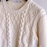 Sold - Inis Meain, ivory cotton sweater, size S
