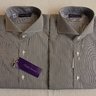 NWT $495 RLPL "Keaton" Shirts (15.5"/16"), Black And White Stripe, Spread Collar, 100% Cotton