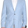 Sartoria Partenopea 40R Light Blue Check Half Lined Wool Sportcoat With Patch Pockets