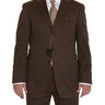 PRICE DROP Sartoria Partenopea 42L 52T Brown / Green Twill Cotton Cashmere Suit With Patch Pockets