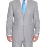 Sartoria Partenopea 40R 50 Light Gray Pinstriped Wool Silk Suit With Peak Lapels